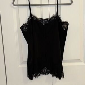 Storia Black Lace-Trim Satin Camisole